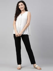GO COLORS Women Black Mid Rise Cotton Kurti Pant - 3XL