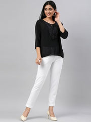 GO COLORS_Women_Kurti Pant Plus_White_3P
