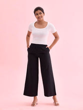 GO COLORS_Women_Linen Palazzo_Black_XL