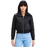 Spykar Black Full Sleeves Solid Jacket for Women