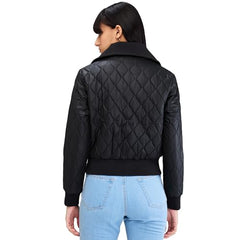 Women Black Full Sleeves Solid Jacket - Goyalsons ShopMax