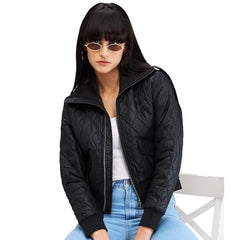 Women Black Full Sleeves Solid Jacket - Goyalsons ShopMax
