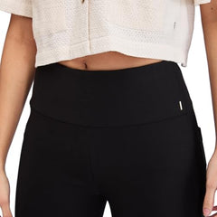 Women Black Boot Cut Fit High Rise Knit Trackpants