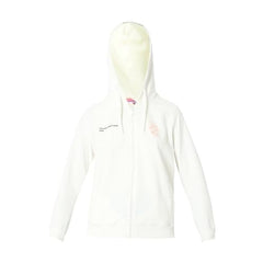 Spykar Women Full Sleeve Hood Regular Fit White Casual Sweatshirt