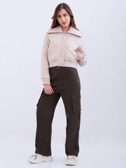 Spykar Beige Regular Fit Casual Jackets For Women