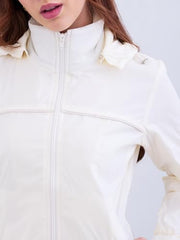 Spykar Off White Regular Fit Casual Jackets For Women