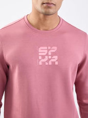 Spykar Mauve Pink Slim Fit Casual Sweatshirts For Men