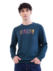 Spykar Teal Green Slim Fit Casual Sweatshirts For Men