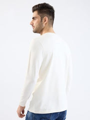 Spykar White Slim Fit Casual T-Shirts for Men
