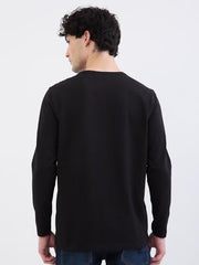Spykar Black Slim Fit Casual T-Shirt For Men