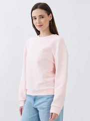 Women Icy Pink Relaxed Fit Sweatshirts