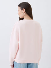 Women Icy Pink Relaxed Fit Sweatshirts