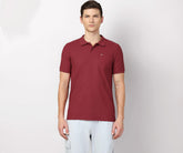 TECHNOSPORT Men's Slim Fit Polo T-Shirt with Pocket - (MTOR71BRDLAR_Berry Red_L)