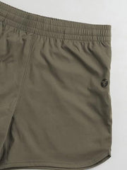 TECHNOSPORT Women Regular Fit Sports Shorts with TS Flexi (Smokey Olive) Shorts for Women Running Shorts Gym Shorts Workout Wear