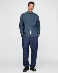 GAP Mens Heavily Washed Relaxed?Fit Non?Stretch Jeans, Dark Blue,30