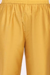 W for Woman Yellow Embroidered A-line Kurta, Pants and Dupatta Set - (WS13248-224259-M)