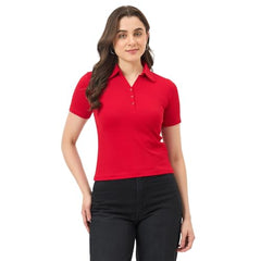 Madame Red Half-Sleeve Slim-Fit T-Shirt