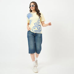 Madame Lemon Cotton Half-Sleeve Top