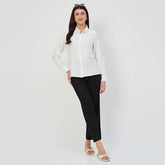 Madame White Rayon-Blend Shirt