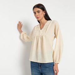 Madame Off-White Printed Top