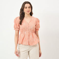 Madame Coral Rayon-Blend Half-Sleeve Top