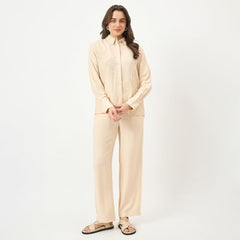 Madame Beige Rayon-Blend Co-ord Top