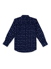 Gini & Jony Boys Blue Printed Cotton Full Sleeves Shirt 3-4 Years