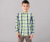 Gini&Jony PALM TREE Boys Green Checks Cotton Full Sleeves Shirt 5-6 Years