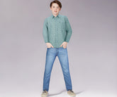 Gini&Jony PALM TREE Boys Grey Printed Cotton Full Sleeves Shirt 4-5 Years