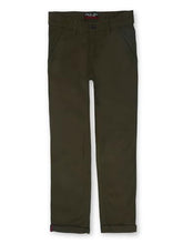 Gini and Jony Boys Olive Solid Cotton Fixed Waist Trouser 9-10 Years