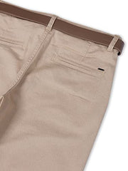 Gini and Jony Boys Khaki Solid Textured Cotton Fixed Waist Trouser 4-5 Years