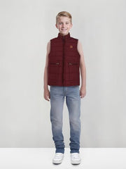Gini and Jony Boys Maroon Solid Polyster Full Sleeves Heavy Winter Jacket 13-14 Years