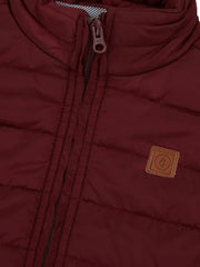 Gini and Jony Boys Maroon Solid Polyster Full Sleeves Heavy Winter Jacket 13-14 Years