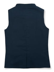 Gini and Jony boys navy blue sleeveless cotton Modi jacket for winter, size 3-4 years, with button details and solid color.