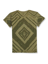 Gini & Jony Boys Green Cotton Abstract Print Crew Neck Half Sleeve T-Shirt 5-6 Years
