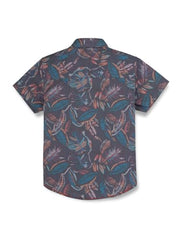 Gini & Jony Boys Grey Cotton Printed Collared Neck Half Sleeve Shirt 9-10 Years