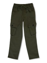 Gini and Jony Boys Olive Twill Solid Elasticated Trouser 5-6 Years