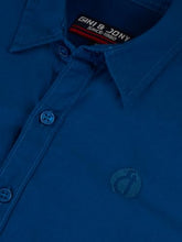 Gini and Jony Boys Blue Solid Cotton Full Sleeves Shirt 4-5 Years
