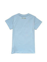 Gini & Jony Girls Blue Cotton Printed Crew Neck Half Sleeve Top 3-4 Years