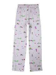 Gini and Jony Girls White Pixel Print Cotton Elasticated Track Pant 6-7 Years