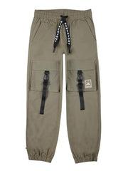 Gini and Jony Boys Olive Typographic Print Cotton Elasticated Trouser 6-7 Years - Goyalsons ShopMax