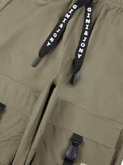 Gini and Jony Boys Olive Typographic Print Cotton Elasticated Trouser 6-7 Years - Goyalsons ShopMax