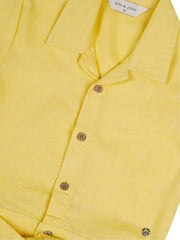 Gini and Jony Girls Yellow Solid Cotton Half Sleeves Jumpsuit 3-4 Years