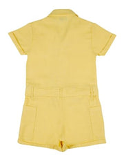 Gini and Jony Girls Yellow Solid Cotton Half Sleeves Jumpsuit 3-4 Years