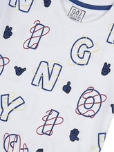 Gini and Jony Boys White Alphabetical Print Cotton Half Sleeves T-Shirt 7-8 Years