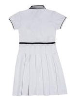 Gini and Jony Girls White Color Block Cotton Half Sleeves Dress 3-4 Years