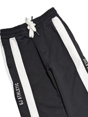 Gini and Jony Boys Black Stripes Cotton Elasticated Track Pant 5-6 Years