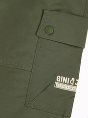 Gini and Jony Boys Olive Solid Cotton Elasticated Trouser 6-7 Years - Goyalsons ShopMax