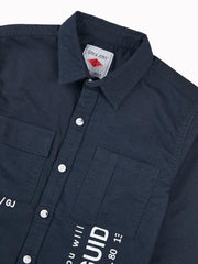 Gini and Jony Boys Navy Blue Typographic Print Cotton Full Sleeves Shirt 4-5 Years