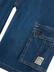 Gini and Jony Boys Blue Washed Denim Elasticated Bermuda 3-4 Years - Goyalsons ShopMax